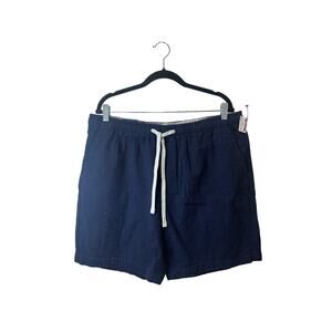 Nautica NWT Men’s Seersucker Cotton Shorts Sz XL Navy Blue Pull On 7”
